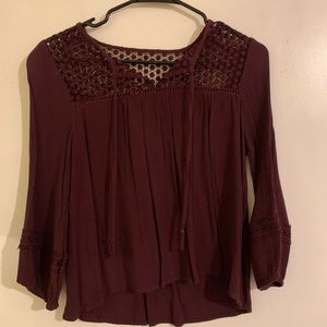 small purple charlotte russe 3/4 sleeve blouse